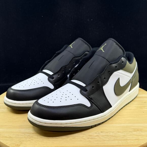 Nike Air Jordan 1 Low Black Toe Medium Olive 553558-092 Men's Size 12 New - Picture 2 of 9
